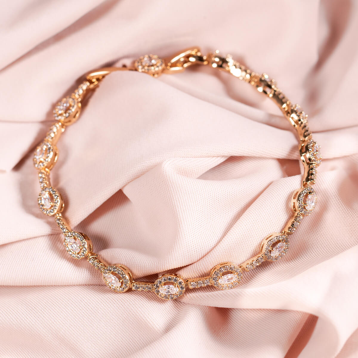 Crystal bracelet with bezels