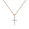 Rose Gold kakla ķēdīte ar kristālu krustiņu Astra