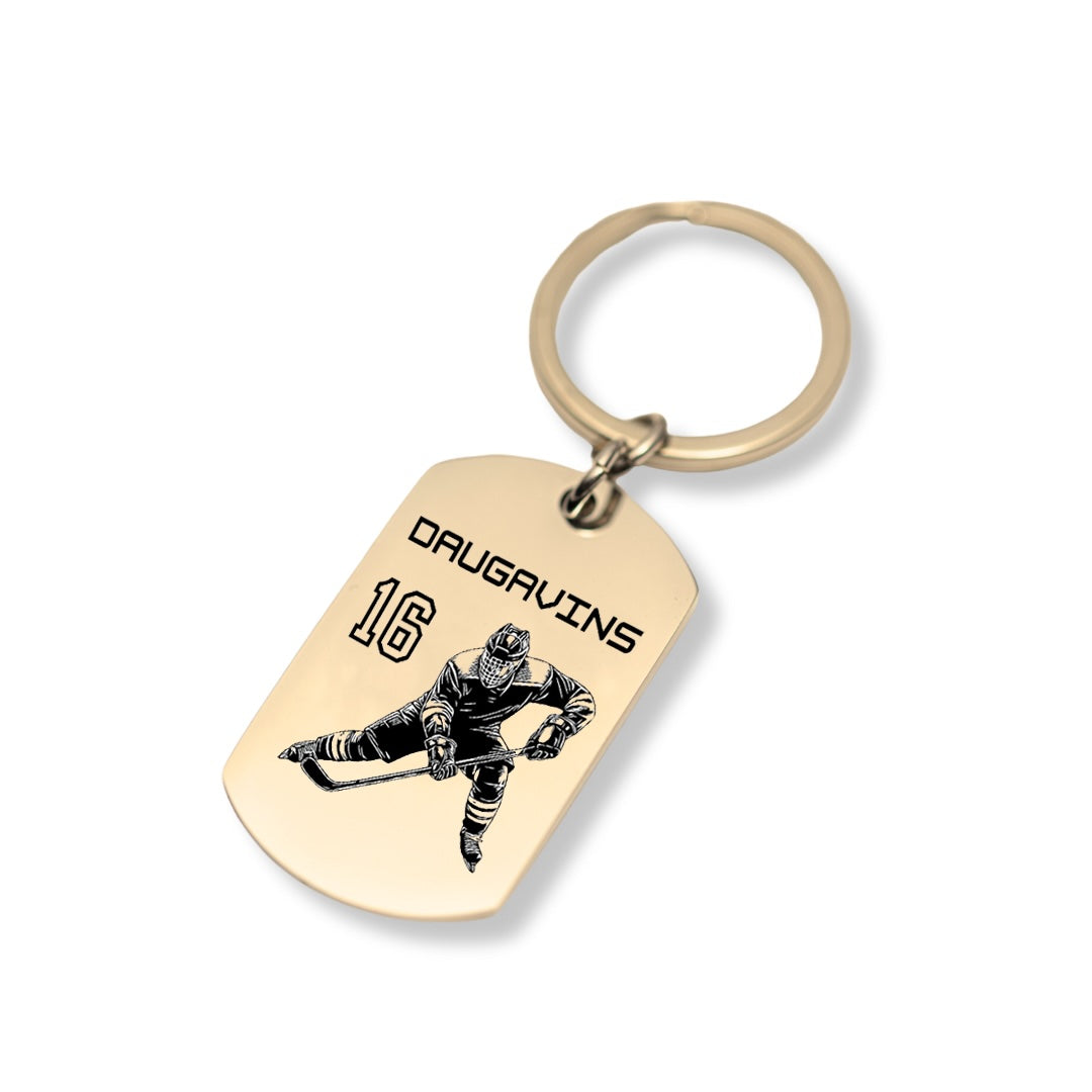 Atslēgu piekariņš ar personalizētu gravējumu zelta