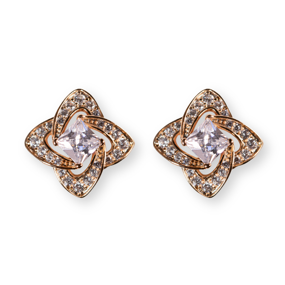 Earrings with crystal leaves