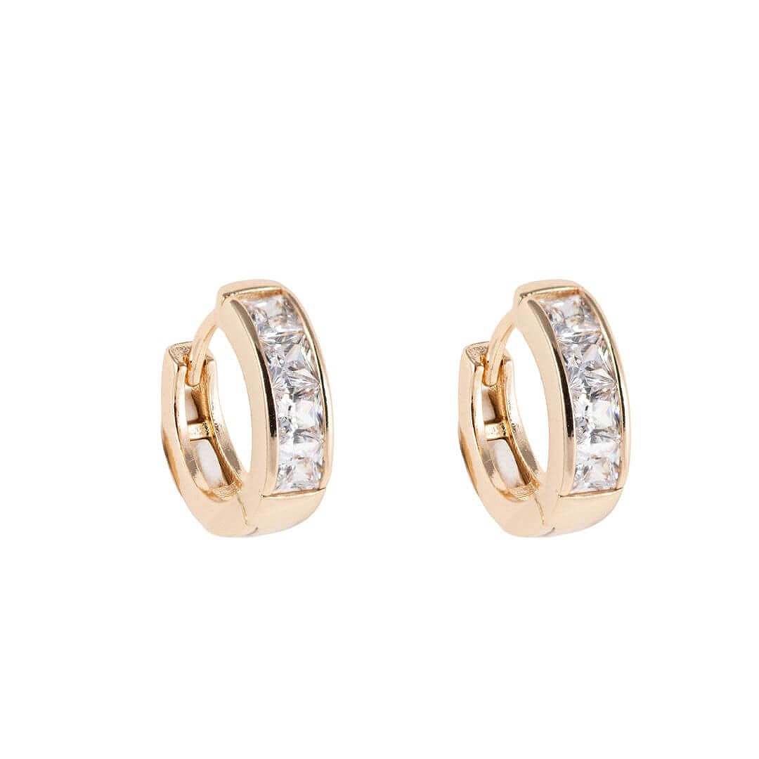 Antialerģiski riņķīšu auskari ar kristāliem SANDRA