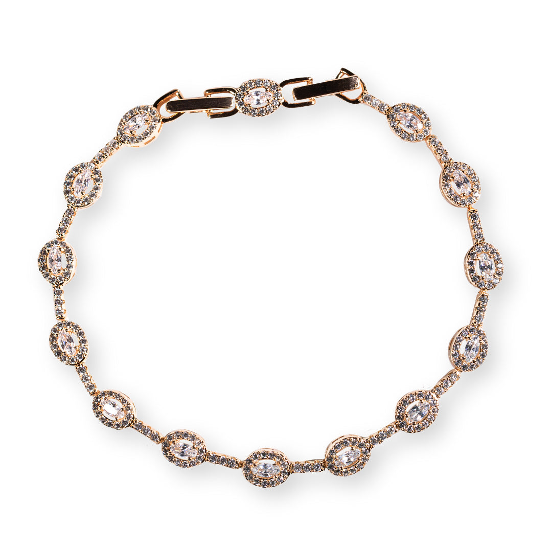 Crystal bracelet with bezels