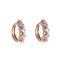 Riņķīšu auskari ar rozā kristāliem 'RUE'