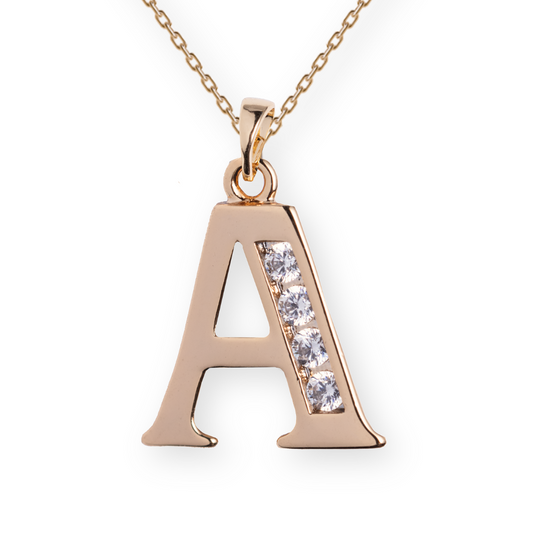 Crystal letter necklace