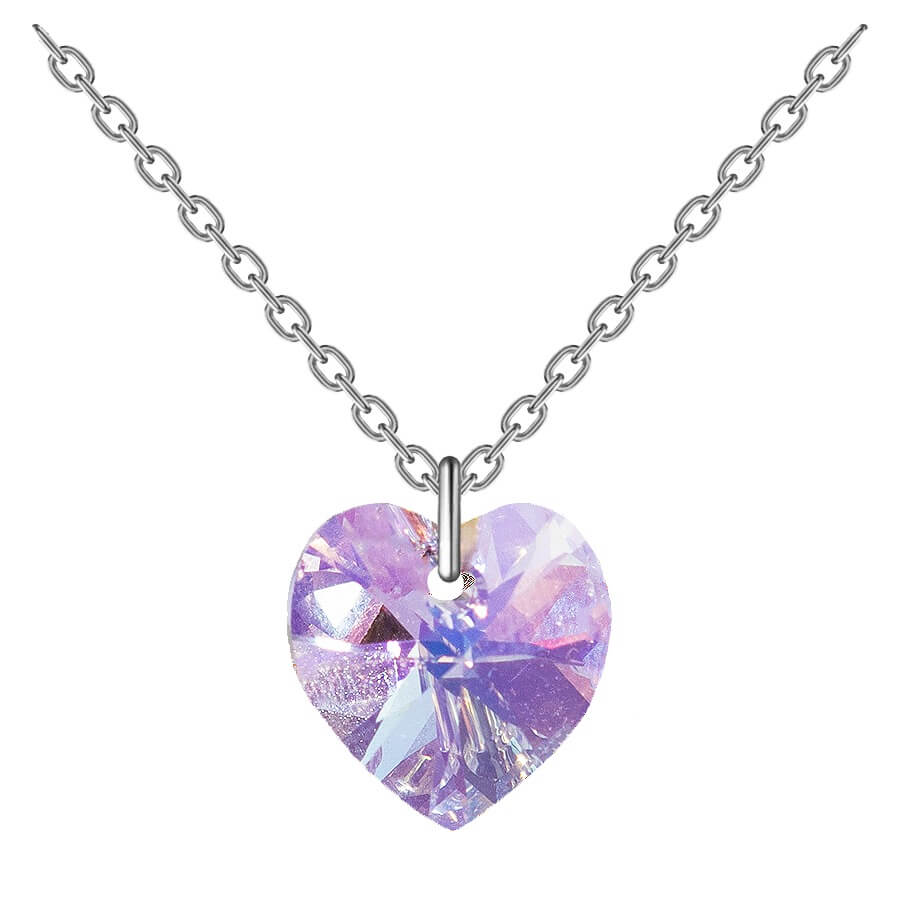 Nela Gems Kaklarota ar sirsniņas kristālu violets sudrabs