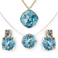 Jewelery set 'two crystal stud earrings and necklace'