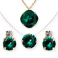 Jewelery set 'two crystal stud earrings and necklace'