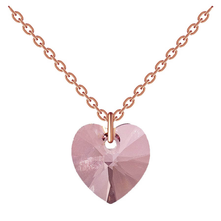 Nela Gems Kaklarota ar sirsniņas kristālu rozā zelts