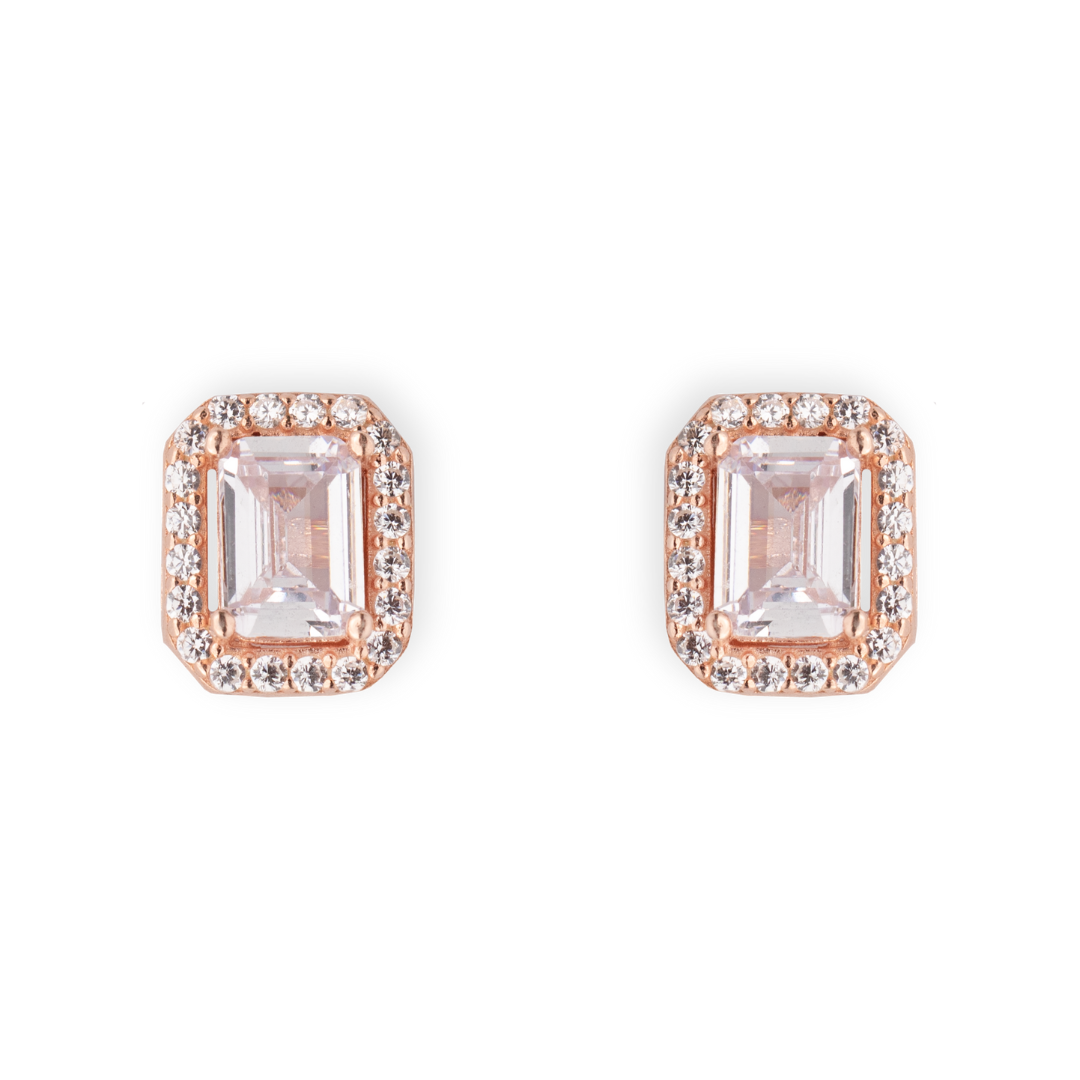 Sudraba auskari ar kristāliem 'ANDŽELIKA' apzeltīti