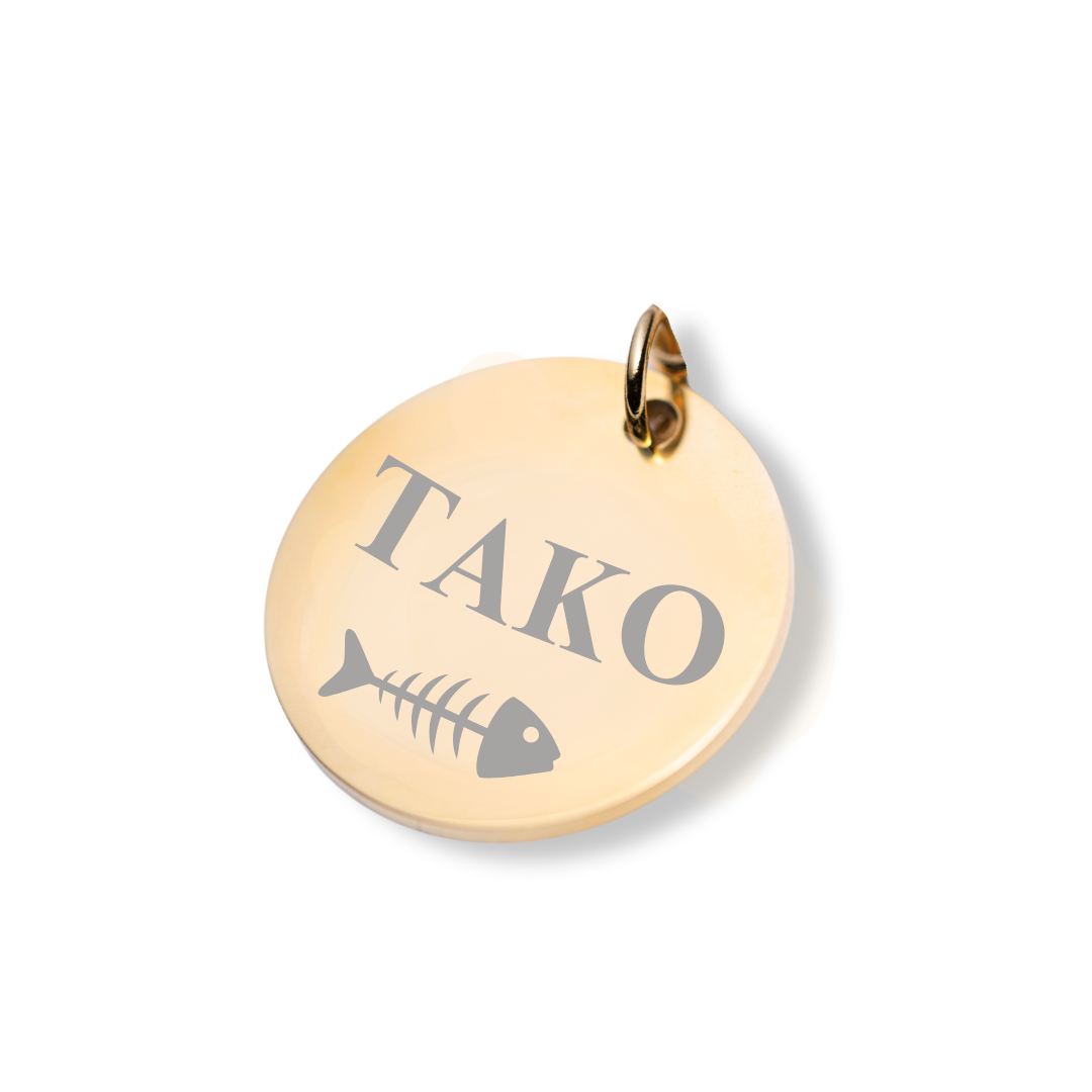 Personalizēts medaljons suņiem un kaķiem ar gravējumu zelta