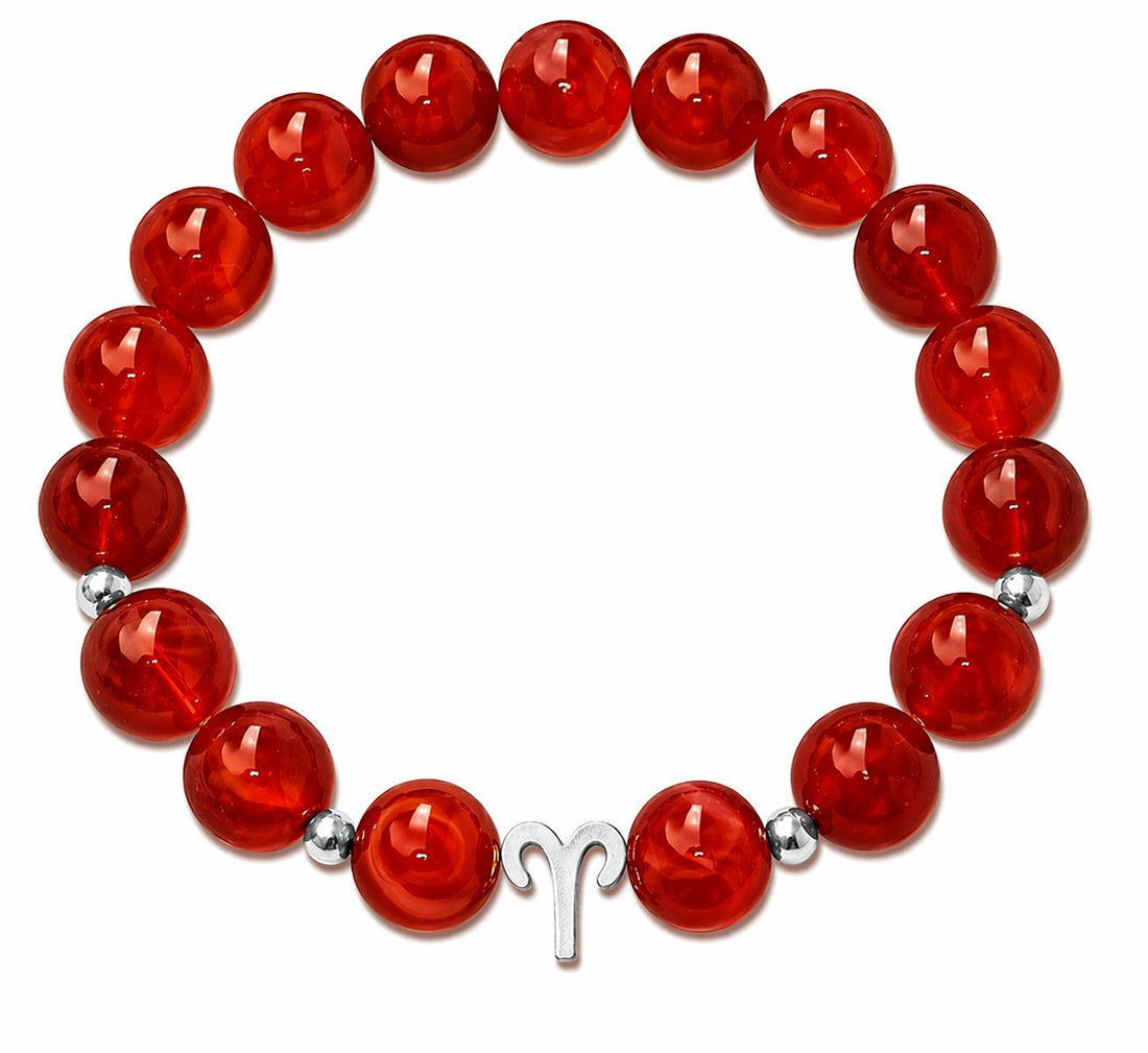 Rokassprādze ar sarkano ahātu ir radīta tieši Auna zodiaka zīmes enerģiskajai