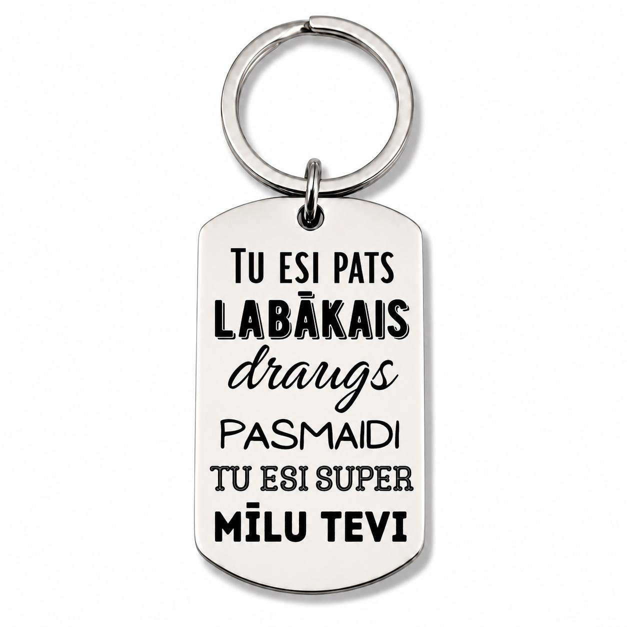 Atslēgu piekariņš ar gravējumu “Labākais draugs” – personalizēta dāvana draudzības apliecināšanai.