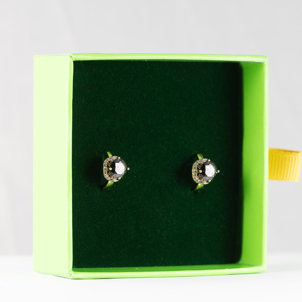 Antialerģiski Riņķīšu auskari ar kristāliem 'AMY'