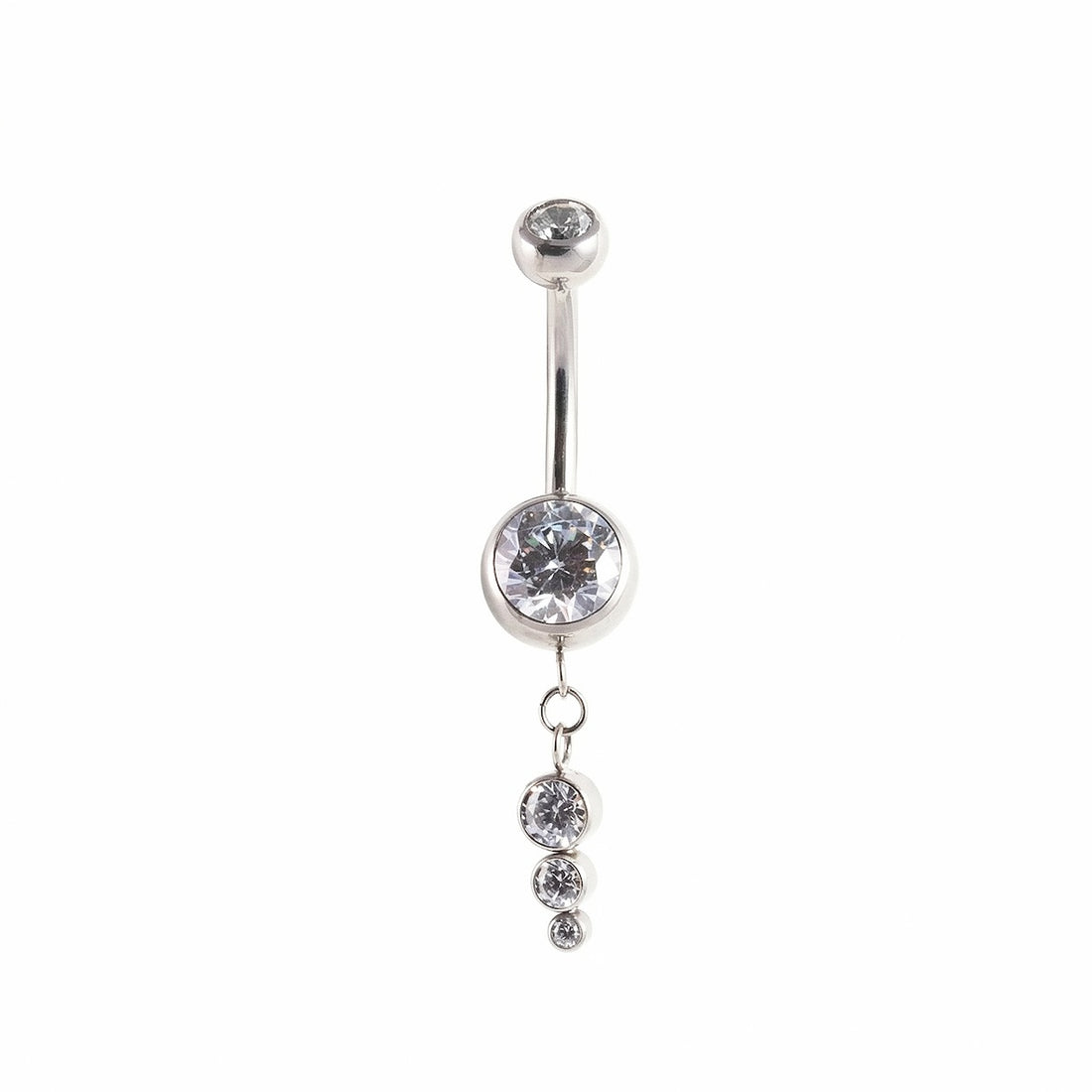 nabas pīrsings ar kristāliem un drošu skrūvējamu aizdari NIKA