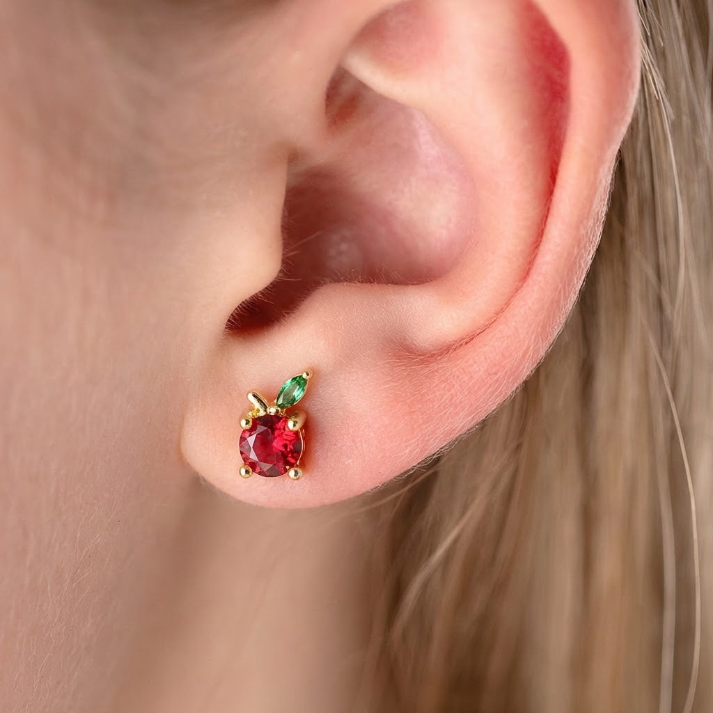 Smalki bērnu auskari zelta apdarē 'ĀBOLS'