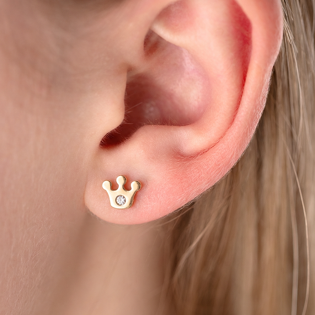 Antialerģiski bērnu nagliņauskari 'TIANA' zelta