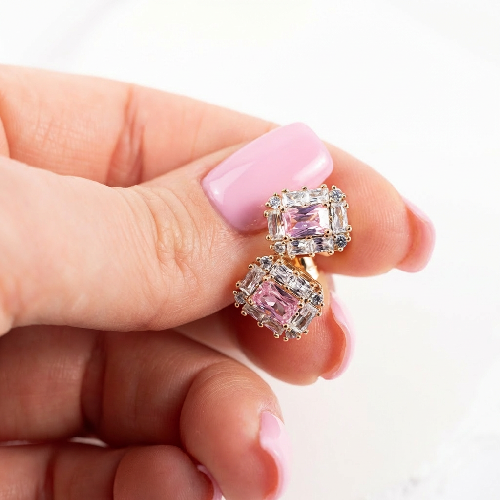 24k apzeltīti auskari, kas nesūbē un nesatur kadmiju, mitrumizturīgi