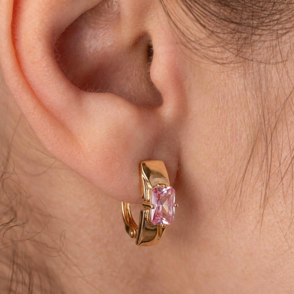 Auskari ar antialerģisku rozā zelta pārklājumu 'SUSAN'.