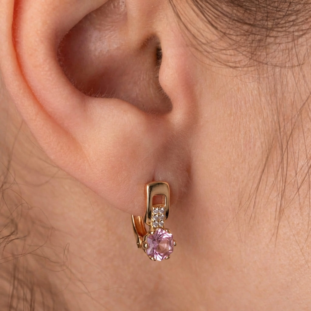 Auskari ar rozā zelta pārklājumu