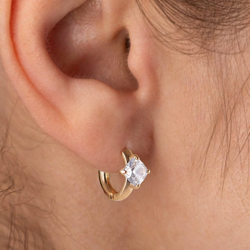 Eleganti riņķīšu auskari ar kristāliem 'IRMA'