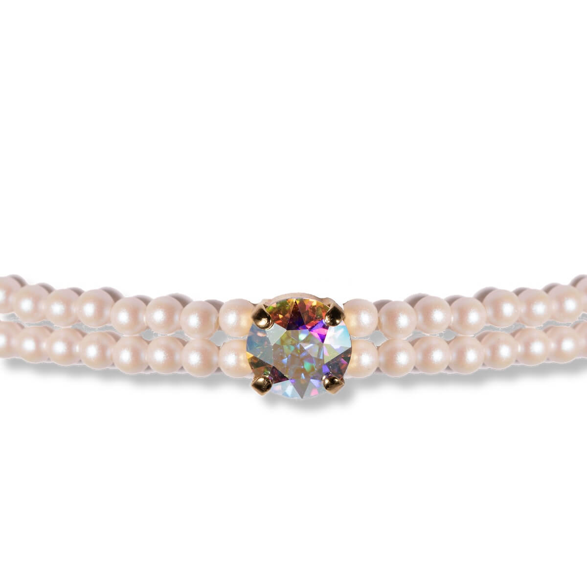 Anklet with crystals and pearls