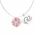Neredzamā kaklarota ar personalizētu burtiņa medaljonu un vecrozā kristālu