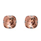 Silver stud earrings, 10mm crystal