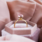 Viena rozā kristāla apzeltīts gredzens