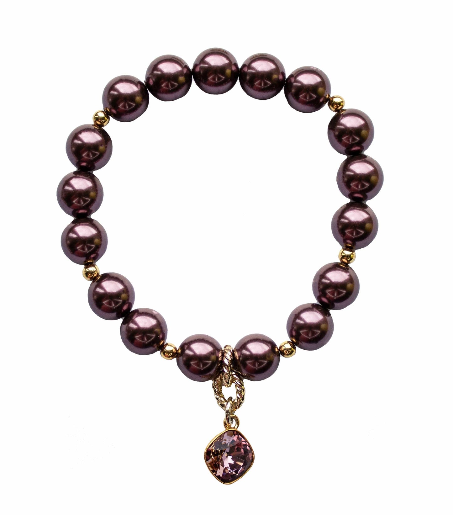 Pearl bracelet with diamond pendant