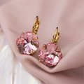 Auskari Swarovski ar gaiši rozā kristāliem 
