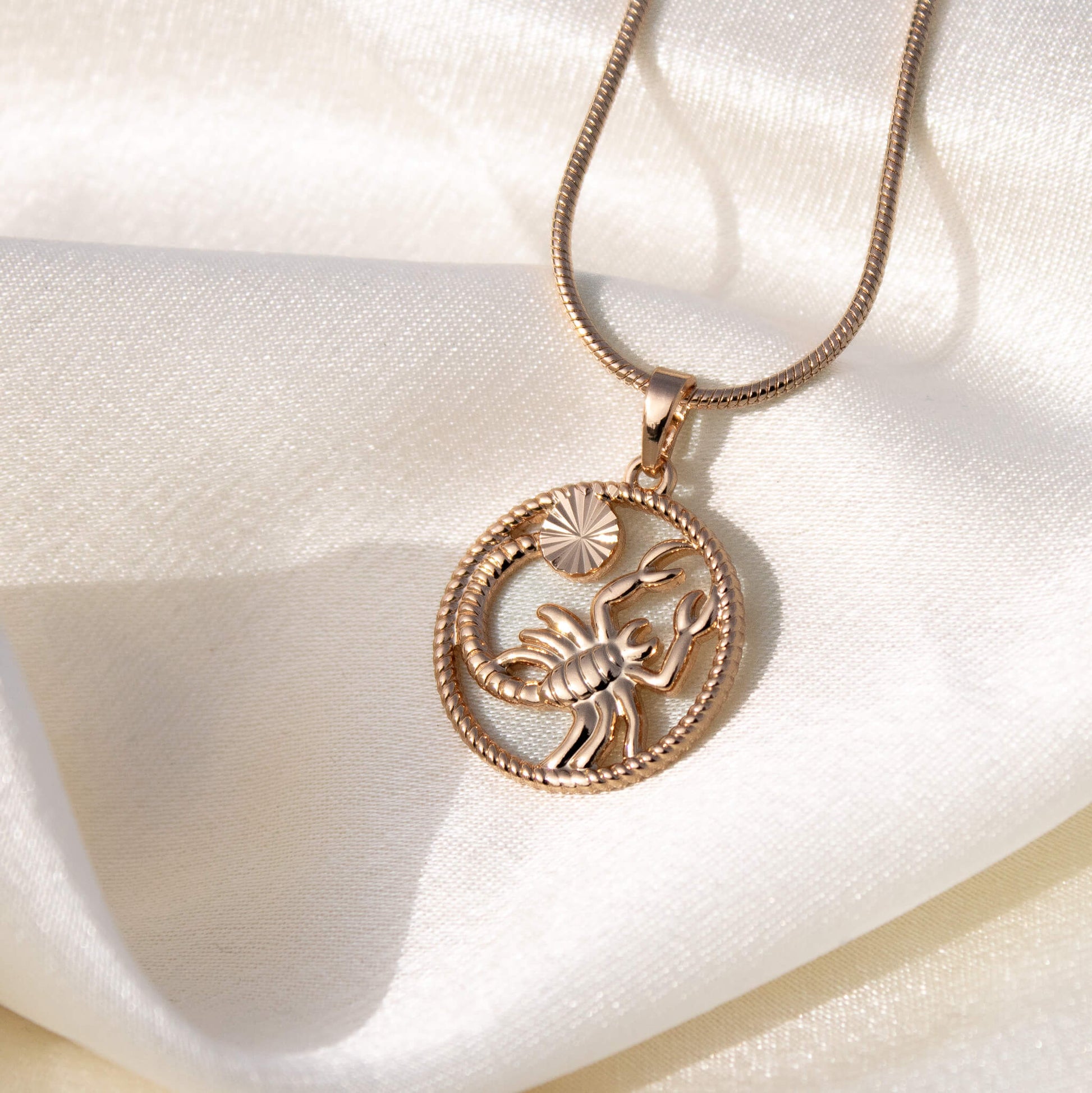 Kaklarota ar skorpiona horoskopa zīmes medaljonu