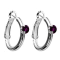 Riņķa Swarovski auskari ar ametista kristāliem