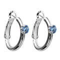 Riņķa Swarovski auskari ar gaišā safīra kristāliem