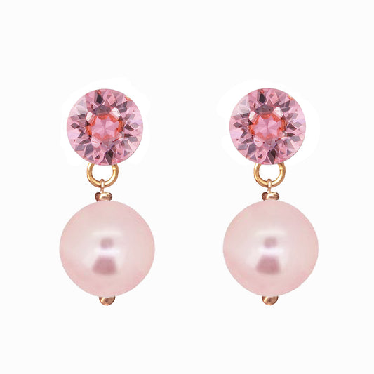 Nagliņauskari ar pērlēm un rozā kristāliem