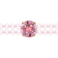 Dubultā pērļu gredzens ar rozā kristālu
